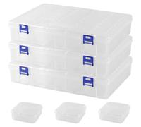 MOUYAT 3PCS Bead Storage Box, 45 Compartments Diamond Art Storage Containers Small Bead Organiser Storage Box for Diamond, Crafts, Art Kit Accessories, Jewelry, 29.4 x 19.4 x 6.1cm