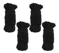 MOUYAT 4 Pack 10m/32 Feet Long Soft Cotton Rope, 8mm Black Silk Rope Thick Craft Cotton Cord, All Purpose Braided Ropes Durable Twisted Cord