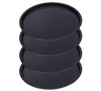 MOUYAT 4 Pack 12 Inch Pizza Trays, Pizza Trays for Oven, Non-Stick Pizza Pan Set, Carbon Steel Round Pizza Plate for Home Kitchen Oven