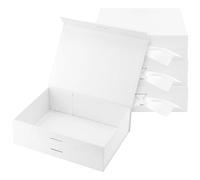 MOUYAT 4 PCS Gift Box White, 23×17×7cm, Magnetic Gift Boxes with Lids and Ribbon, Fold Gift Box for Presents, Christmas, Birthday, Party, Wedding