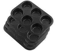 MOUYAT 4 PCS Muffin Trays, 6 Cup Yorkshire Pudding Tray, Non Stick Cupcake Tray for Baking Pastries, Pies, Muffin, Cupcakes, Bun, Brownies, 26.5 x 18 x 3cm