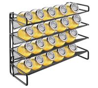 MOUYAT 4 Tier Spice Rack Free Standing, 34.6 x 11.1 x 25.5cm Black Spice Organiser and Storage for Inside Cupboard