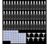 MOUYAT 40 PCS 100ml Clear Spray Bottles, Plastic Fine Mist Spray Bottles with Funnels And Labels, Plastic Refillable Spray Travel Bottle for Essential Oils, Perfumes, Floral Waters