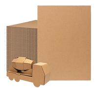 MOUYAT 50 PCS Corrugated Cardboard A4, 3mm Thick Large Cardboard Sheets, Kraft Corrugated Paper For Crafting, Packaging, Storage