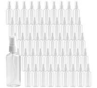MOUYAT 50Pcs 50ml Plastic Spray Bottles, Travel Spray Bottles, Small Clear Atomiser Makeup Spray Bottle with Cap, Empty Refillable Mist Containers for Travel, Makeup