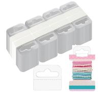 MOUYAT 600Pcs Clear Sticky Hanging Tabs, Slot Hole Plastic Hang Tags Transparent Self Adhesive Hang Tabs Label Hooks for Retail Stores, Inventory Management, Pricing, Sale Items(1.8x1.6Inch)