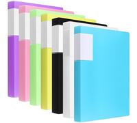 MOUYAT 7PCS A4 Display Folder, 40 Pockets Display Book, Assorted Colors Document Display Folder, Presentation Project Folders for Individuals, Office Red Blue Yellow Pink Green Peach Purple