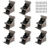 MOUYAT 8 Pack 68 x 63 x 50mm Foldable Support Brackets, 0-90 Degree Folding Hinge Self-Locking Hinge with Screws, Table Legs Extension Support for DIY Folding Table, Bed, Workbench