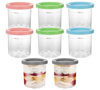 MOUYAT 8 PCS 16oz Ice Cream Tubs for Ninja Ice Creami Pints Containers with Lids, Replacement Ice Creami Pint Cup Compatible with Ice Cream Maker NC299 NC300 NC301 Series
