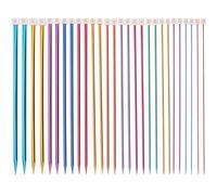 MOUYAT Coloured Knitting Needles Set, 28Pcs/14 Pairs Single Pointed Knitting Needles, 14 Sizes 2mm-10mm Aluminum Knitting Needl for DIY Craft, 35cm Long