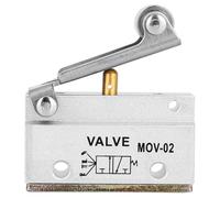 MOV-02 G1/8 Pneumatic Air Thread Roller Lever Manual Control Mechanical Valve, 0-0.8MPa, Aluminum Alloy Body, for Machinery, Textile, Medical, Food Processing Equipment