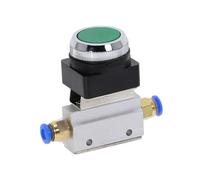 MOV-321PP Mechanical Valve, 1/8" Thread 2 Position 3 Way Green Flat Push Button Momentary Pneumatic Valve(4MM)