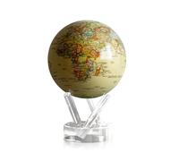MOVA Globe - Antique Yellow Political Map Classic (4.5") | Vintage-Style Rotating Globe Powered by Light | No Batteries or Cords | Antique World Map for Home or Office Decor
