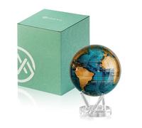 MOVA Globe - Cerulean Blue and Gold Prestige (8.5") | Solar-Powered Rotating Globe | Desk Decor with Stand | No Batteries Needed | Modern Map Accent for Home or Office