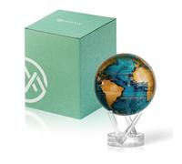MOVA Globe - Cerulean Blue and Gold Signature (6") | Solar-Powered Rotating Globe | Desk Decor with Stand | No Batteries Needed | Modern Map Accent for Home or Office