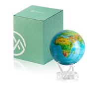 MOVA Globe - Ocean Blue Relief Prestige (8.5") | Solar-Powered Rotating World Globe with Terrain Detail | No Batteries or Cords | Elegant Desk Décor or Educational Gift