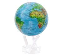 MOVA Globe Relief Map Blue 4.5" with Base, Solar Powered Rotating Globe No Need of Battery or Chord, Unique Gift and Decoration