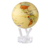 MOVA Political Globe - Yellow 11.5 cm with Base, Rotating Solar-Powered Globe, No Batteries or Cords Required, Unique Gift and Home Decor