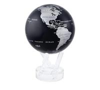 MOVA Self Rotating Globe, Jet Black and Silver Signature (6") | solar powered rotating globe, no batteries or cords, gift for geography lovers, premium kinetic display, office desk decor
