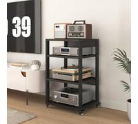 Movable 2/3/4/5 Tier Audio Video Cabinet Stand for Living Room Gaming & Recording - HiFi Media Rack Corner TV Stand Entertainment Center Furniture