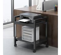 Movable 2-Tier Home Stereo Racks and Stands on Wheels, Media Storage Cabinet, Modern AV Cabinet, hifi rack audio component cabinet, for Living, Gaming, Recording Room(45*34*57cm/18*13*22in)