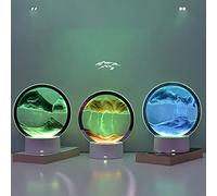 Movable 3D Sand Painting Table Lamp, Quicksand Art Hourglass Lamp, Bedside Nightstand Lamp for Restaurants, Home, Bedroom