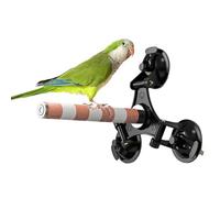 Movable Bird Stand For Window - Parrot Perch Stand With 3 Suction Cups | Resting & Play Stand For Medium Parrots, Parakeets, Cockatiels, Budgies & Lovebirds | Bird Cage & Window Perch Toy