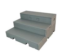 Movable Choir Risers, Foldable Speech Platforms, Durable PE Plastic Staircase Step Risers for Porch and Deck Use, Universal Design, Easy to Set Up, Non-Slip Base