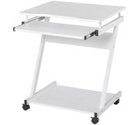 Movable Computer Desk with 4 Moving Wheels Sliding Keyboard Tray Home Office Workstation White - CARTER | TJ Hughes