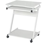 Movable Computer Desk With 4 Moving Wheels White