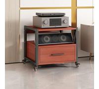 Movable Corner Shelf Rack with Universal Wheels - 3/4/5 Tier Adjustable Storage for AV Equipment, Meeting Rooms, Living Spaces - Sl lack Design for Modern Interiors