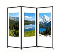 Movable Display Stands for Art Exhibits Wedding Signs Rolling Easels with Wheels Metal Advertising Racks Foldable Art Panels (3pcs60x160cm/23.6x63in)