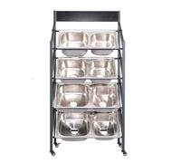 Movable Floor Standing Kitchen Sink Display Rack, Multi-Layer Metal Dish Tub Organizer Shelf, Ideal for Exhibitions & Store Showcases, Durable Wash Basin Holder