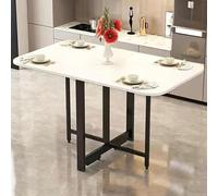 Movable Folding Dining Table Extendable Ultra Thin Kitchen Table with Metal Frame Anti Fall Support Compact Design for Work & Dining 120cm Space Saving Solution