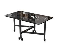 Movable Folding Dining Table, Space Saving Extendable Folding Dinner Table With 6 Wheels, Foldable Kitchen Table, Multifunction Table Drop Leaf Dining Table, For Kitchen, Small Spaces, Livin LWX