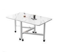 Movable Folding Dining Table, Space Saving Extendable Folding Dinner Table With 6 Wheels, Foldable Kitchen Table, Multifunction Table Drop Leaf Dining Table, For Kitchen, Small Spaces, Livin LWX
