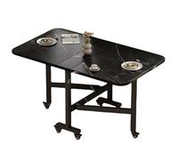 Movable Folding Dining Table With Wheels, Manufactured Wood Foldable Dining Table, Rectangle Drop Kitchen Folding Table, Multifunctional Extendable Table, For Apartment Kitchen Dining Room ( LWX