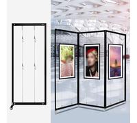Movable Folding Display Rack,Adjustable Metal Art Display Stand - 5 Pcs Cable Hanging Board 100x250cm/39.4x98.4in - Ideal for Exhibitions, Paintings, Advertisements &,8pcs-120x250cm/47.2x98.4in