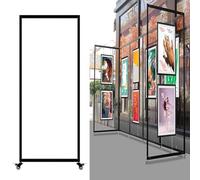 Movable Folding Display Rack For Painting Exhibition, Aluminum Sided Partition Advertising Stand, Freestanding Display Racks, For Art Gallery, Craft Fair, Booth(1pc,120x250(47.2x98.4in))