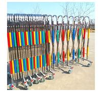 Movable Folding Fence - Retractable Stainless Steel Fence - Outdoor Push-pull Movable Fence - for Garages, Schools, Malls (Color : Multi-colored, Size : 1.5x5m)