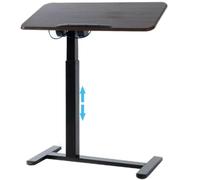Movable Laptop Desk, Adjustable Rolling Workstation, Foldable Sofa Table, Pneumatic Tilt Standing Table for Couch, Portable Computer Work Desk