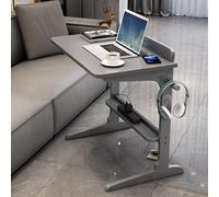 Movable Laptop Desk - Solid Wood Sofa Side Table Minimalist Bedroom & Game Table Compact 70x46x70cm Stylish Grey Multi-functional & Versatile for Small Spaces
