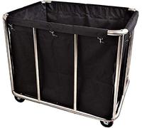 Movable Laundry Cart with Bag and Wheels, Rolling Trolley for Laundry Room, Hospital, Home Use, Heavy Duty Cylindrical Storage
