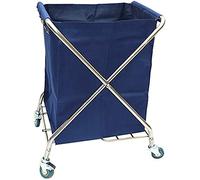 Movable Laundry Trolley Cart - Folding Laundry Sorter Basket with Wheels & Handle - Portable Kitchen Trolleys Hotel Bins Yellow Laundry Hamper for Easy Transport