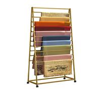 Movable Metal Display Stand with Wheels, Double-Sided Storage Organizer for Retail and Craft Spaces