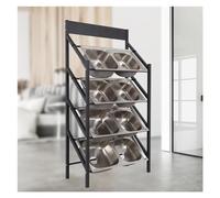Movable Metal Floor Standing Kitchen Sink Display Rack, Multi-Layer Dish Tub Organizer Shelf for Wash Basins, Ideal for Exhibition Halls and Stores