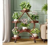 Movable Metal Plant Stand Corner Shelf for Multiple Pots Perfect for Home Balcony & Garden Décor SpaceSaving Design Indoor/Outdoor Use