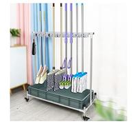Movable Mop Holder & Drain Rack - Versatile Cleaning Tool Cart & Umbrella Stand for Wet Mops, Ideal for Gardens, Schools, Commercial Use & Organized Storage