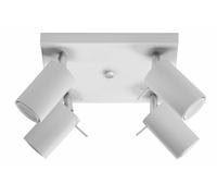 Movable Plafond Lamp Ring 4 Steel White GU10 LED SOLLUX Living Room Bedroom NEW