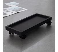 Movable Plant Trays Rectangle Plant Trolley with Caster Wheels Garden Plant Caddy Heavy Duty Indoor Outdoor Movable Flower Pot Pallet on Rolling Wheels (Color : White, Size : 42x17cm) (Black 42x17cm